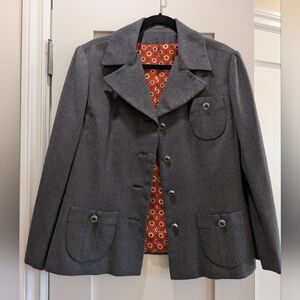 Vintage (1960's) Davidow Charcoal Grey Skirt Suit.